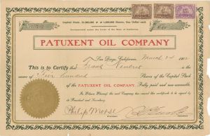 Patuxent Oil  Co. - Stock Certificate