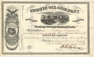 Curtin Oil Co. - 1870 dated Stock Certificate