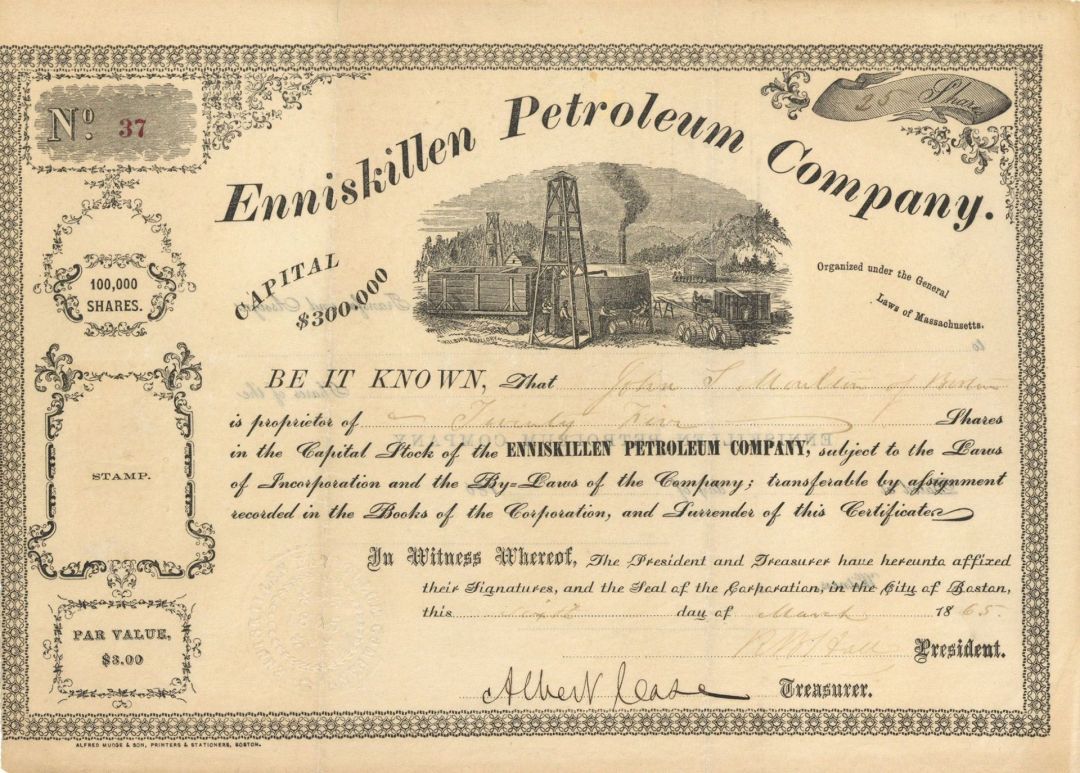 Enniskillen Petroleum Co. - Stock Certificate