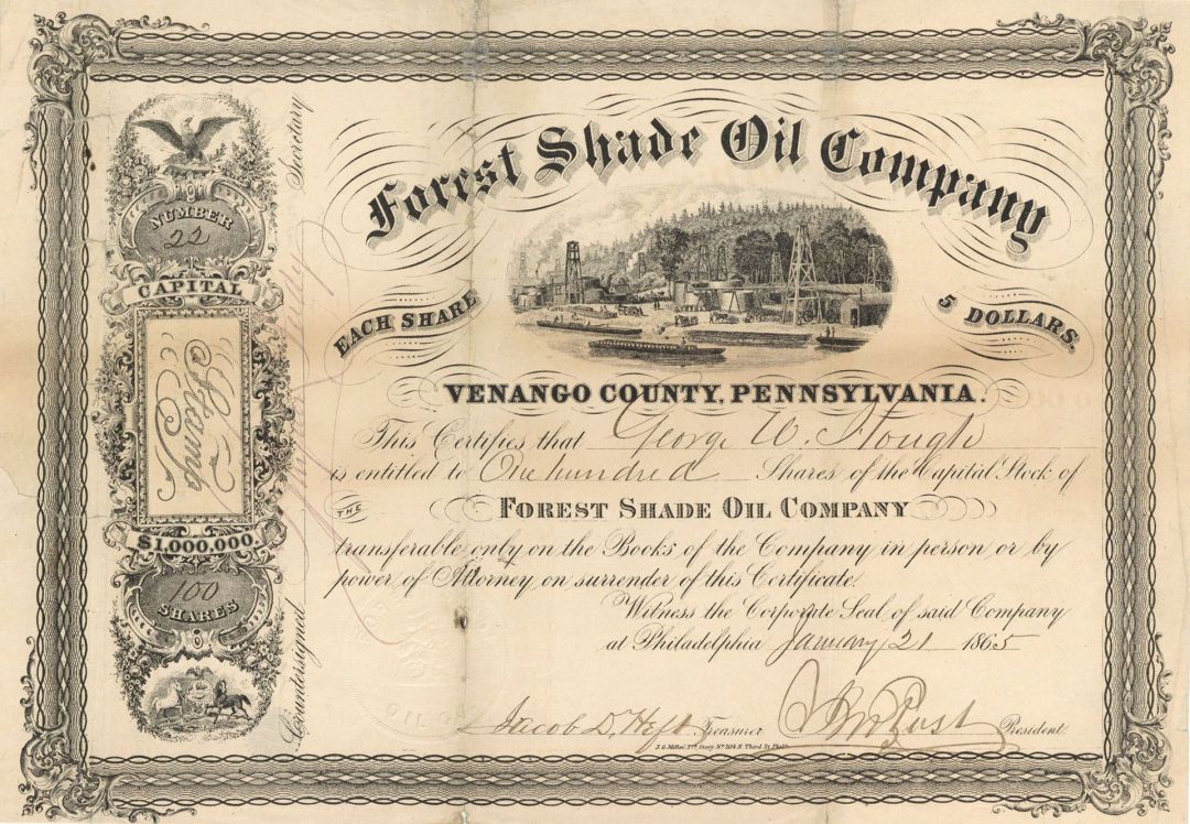 Forest Shade Oil Co. - Stock Certificate