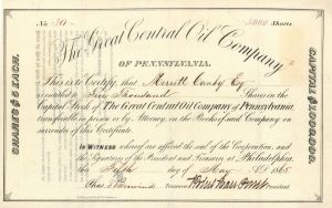 Great Central Oil Co. of Pennsylvania - Stock Certificate