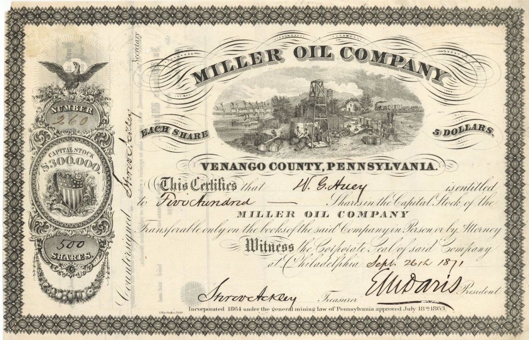 Miller Oil Co. - Stock Certificate