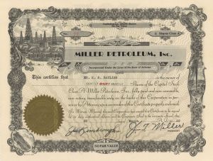 Miller Petroleum, Inc. - Stock Certificate