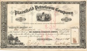 Plainfield Petroleum Co. - Stock Certificate