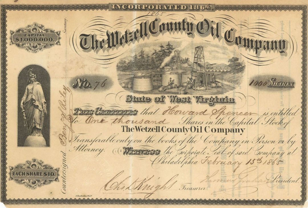 Wetzell County Oil Co. - Stock Certificate