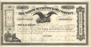 Widow McClintock Oil Co. - Stock Certificate