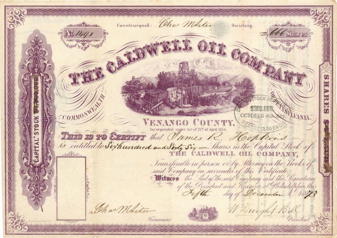Caldwell Oil Co. - Stock Certificate