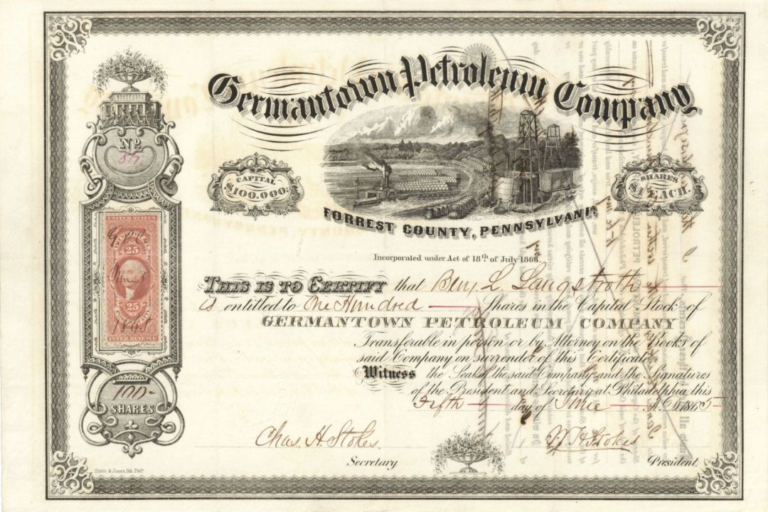 Germantown Petroleum Co. - Stock Certificate