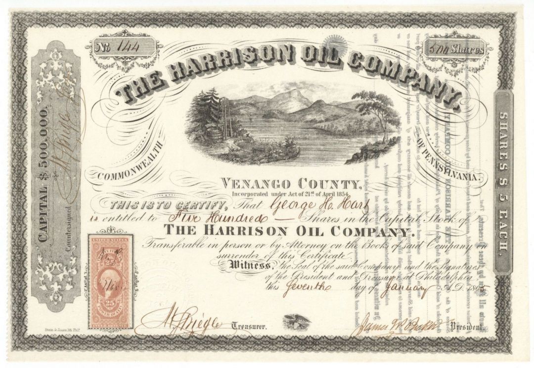 Harrison Oil Co. - Stock Certificate
