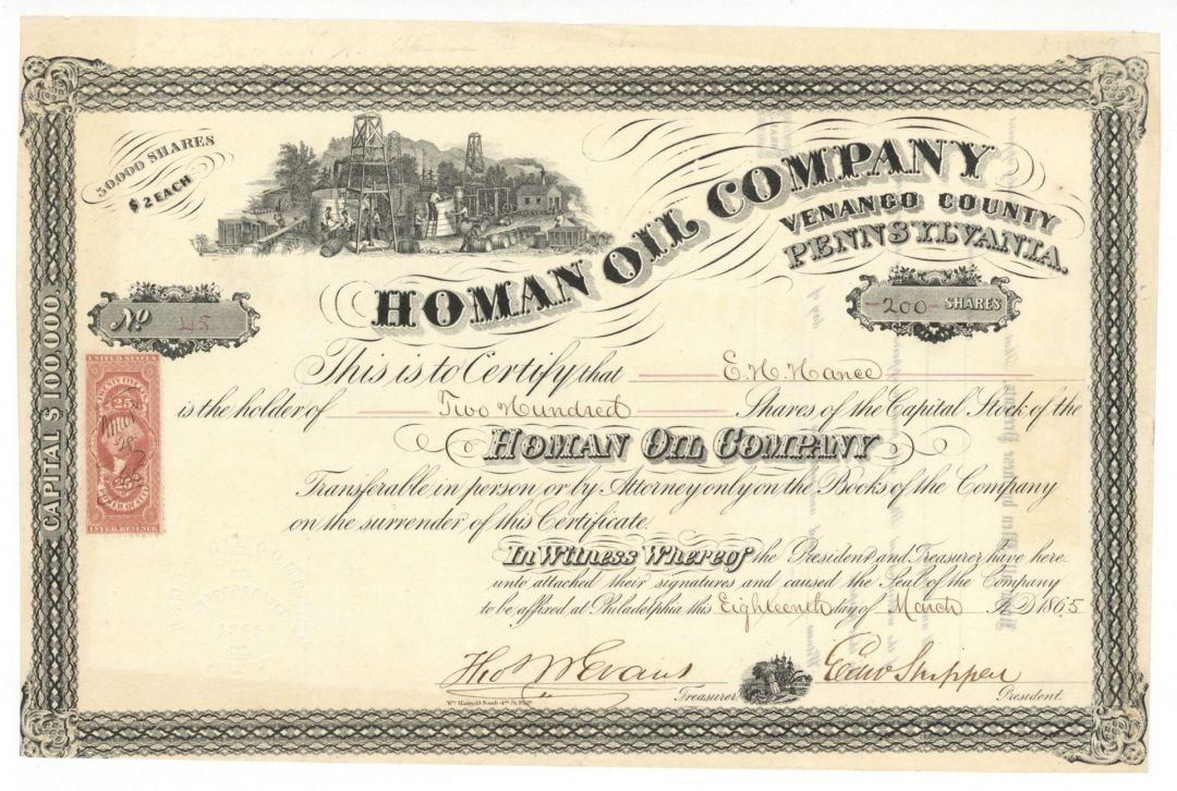 Homan Oil Co. - Stock Certificate
