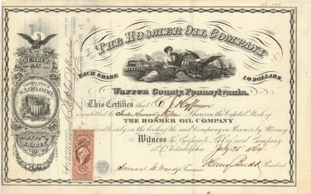 Hosmer Oil Co. - Stock Certificate