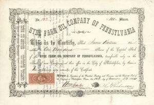 Hyde Farm Oil Co. of Pennsylvania - Stock Certificate