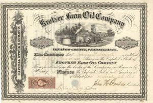 Krotzer Farm Oil Co. - Stock Certificate
