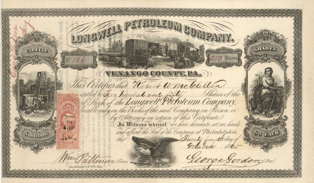 Longwell Petroleum Co. - Stock Certificate