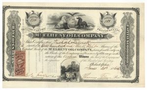 Mc Elheny Oil Co. - 1864 or 1869 dated Stock Certificate