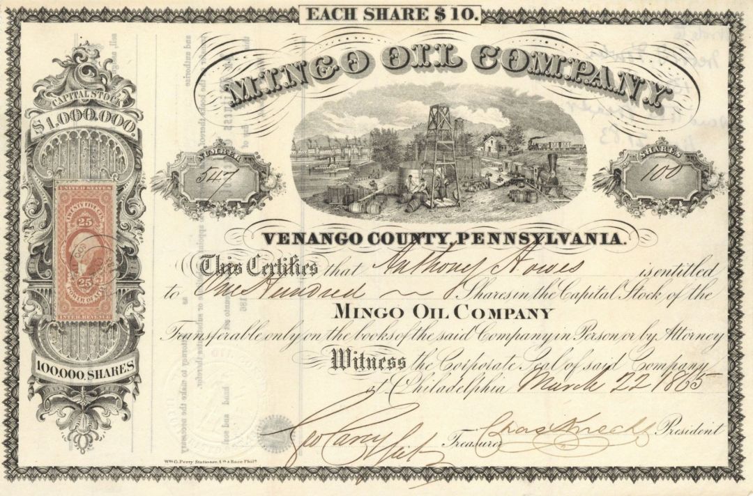 Mingo Oil Co. - Stock Certificate