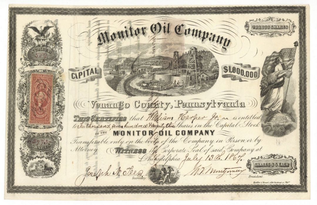 Monitor Oil Co. - Stock Certificate