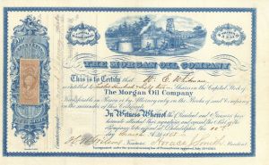 Morgan Oil Co. - 1865 dated Stock Certificate