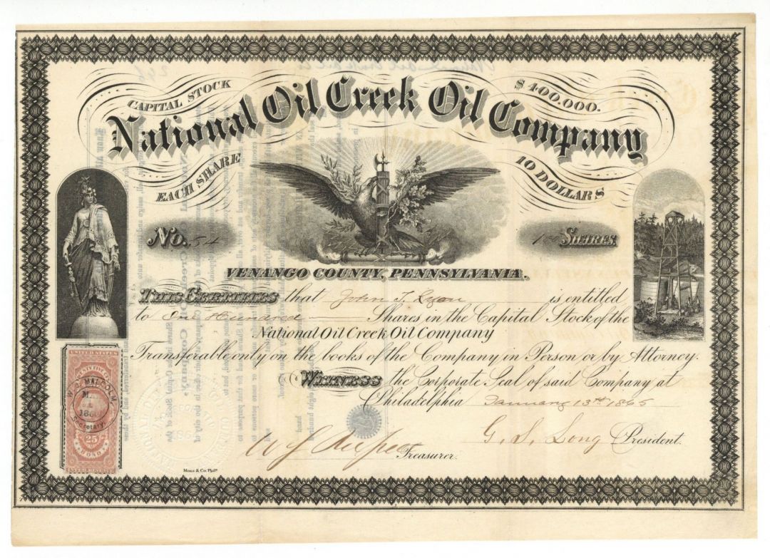 National Oil Creek Oil Co. - Stock Certificate