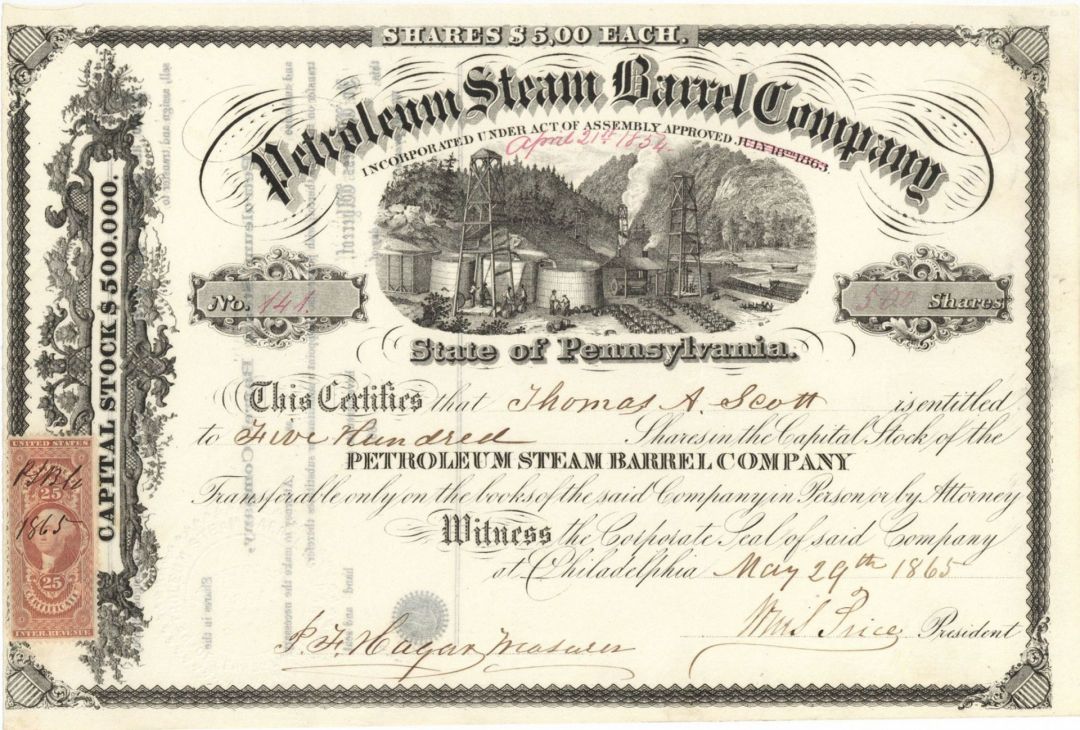 Petroleum Steam Barrel Co. - Stock Certificate