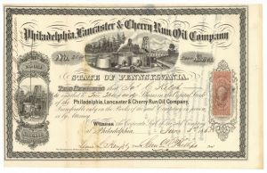 Philadelphia, Lancaster and Cherry Run Oil Co. - Stock Certificate