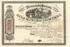Pleasants County Oil and Mining Co. - Stock Certificate