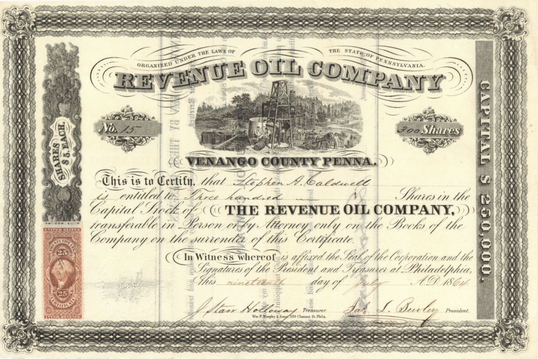 Revenue Oil Co. - Stock Certificate