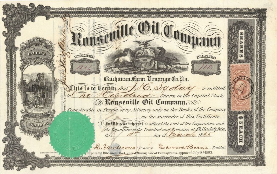 Rouseville Oil Co. - Stock Certificate