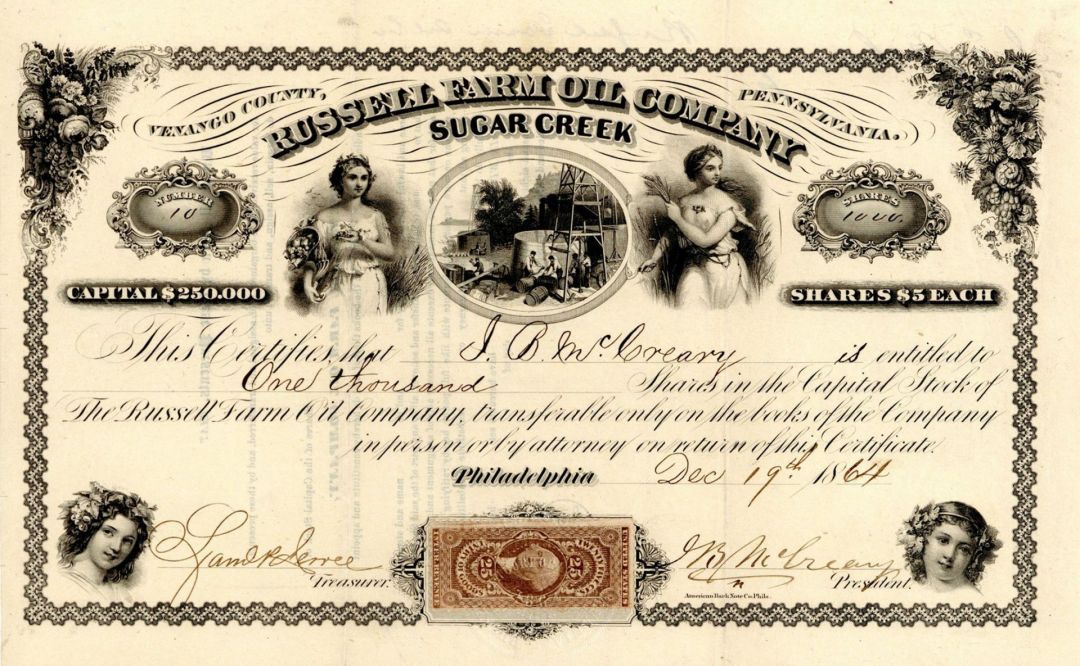 Russell Farm Oil Co. - Stock Certificate