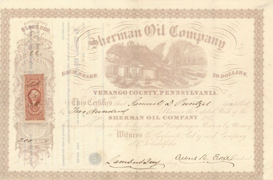 Sherman Oil Co. - Stock Certificate