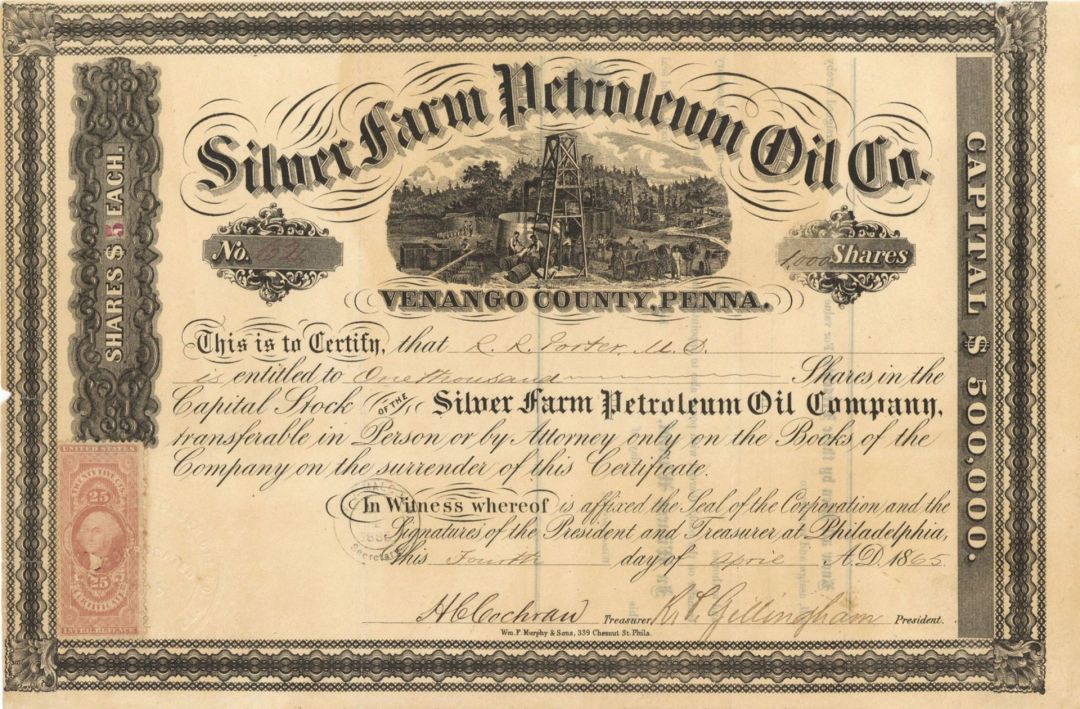 Silver Farm Petroleum Oil Co. - Stock Certificate