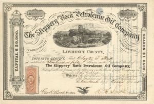 Slippery Rock Petroleum Oil Co. - Stock Certificate