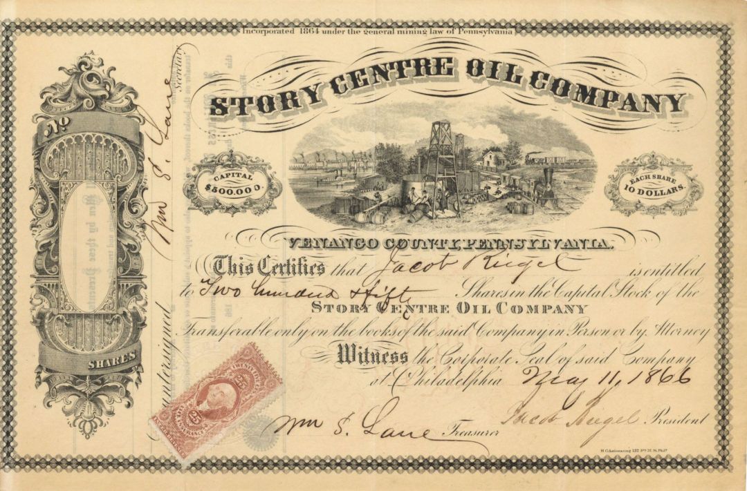 Story Centre Oil Co. - Stock Certificate