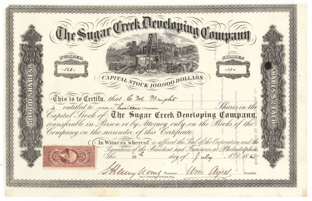 Sugar Creek Developing Co. - Stock Certificate