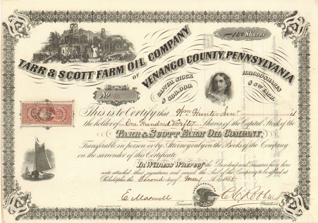 Tarr and Scott Farm Oil Co. - Stock Certificate