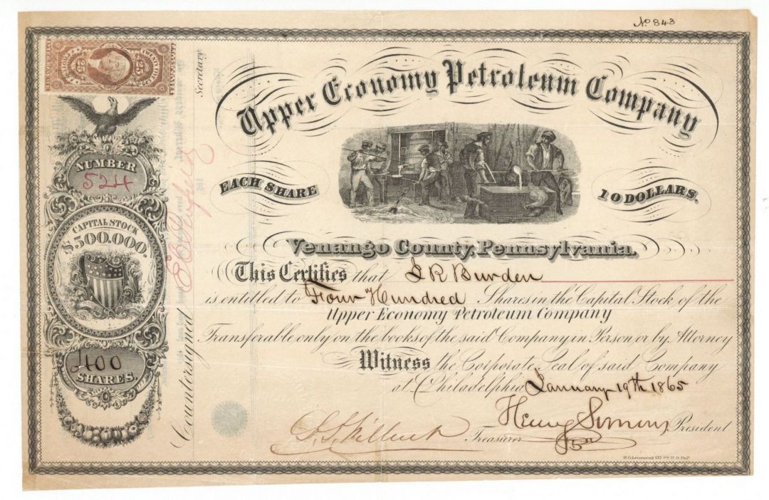 Upper Economy Petroleum Co. - Stock Certificate