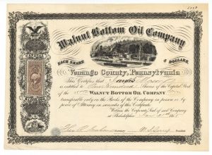 Walnut Bottom Oil Co. - Stock Certificate