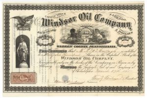 Windsor Oil Co. - Stock Certificate