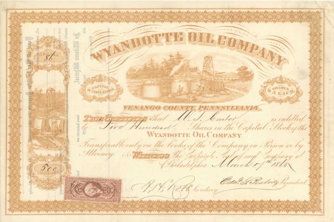 Wyandotte Oil Co. - Stock Certificate