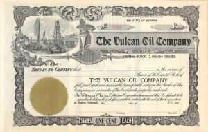 Vulcan Oil Co. - Unissued Stock Certificate