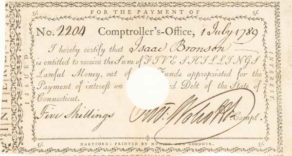 Oliver Wolcott Jr - Interest Paying Note