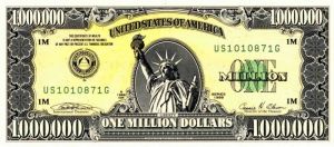 $1,000,000 Note - 1988 dated Million Dollar Bill Novelty made by American Banknote Co.