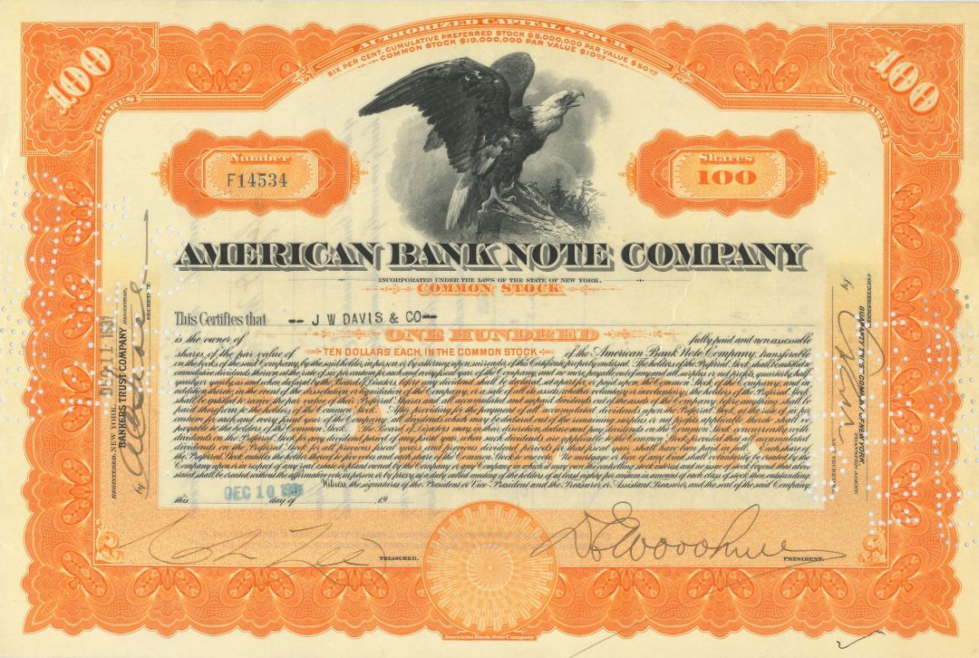 American Banknote Co. - Stock Certificate