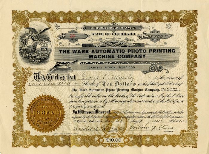 Ware Automatic Photo Printing Machine Co.