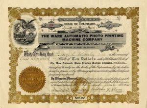 Ware Automatic Photo Printing Machine Co.