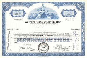 Oz Publishing Corp. - Stock Certificate