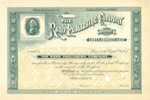 Rand Publishing Company - Unissued Stock Certificate