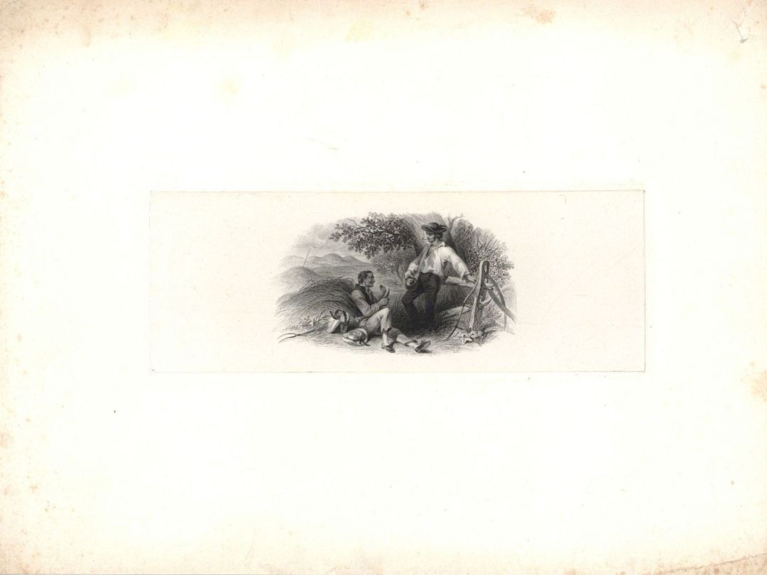 Proof - Man at rest while haying - 1850's dated