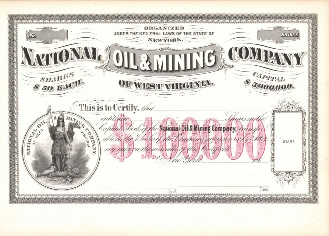 National Oil and Mining Company of West Virginia - Proof