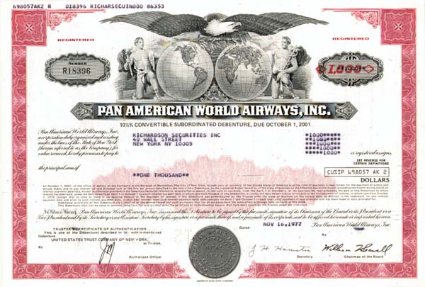 Pan American World Airways, Inc - 50 Pieces